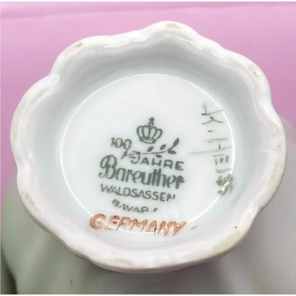 VTG Hand Paint Creamer Sugar Bowl Bareuther Bavaria Germany Porcelain